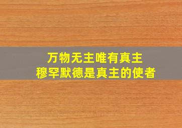 万物无主唯有真主 穆罕默德是真主的使者